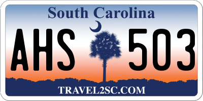 SC license plate AHS503