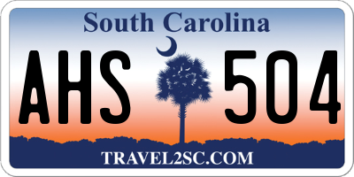 SC license plate AHS504