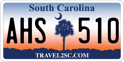 SC license plate AHS510
