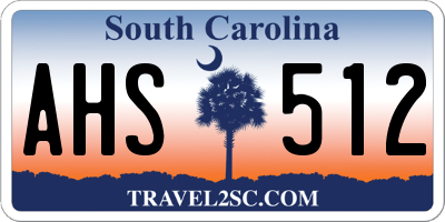 SC license plate AHS512
