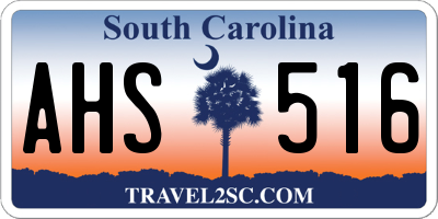 SC license plate AHS516