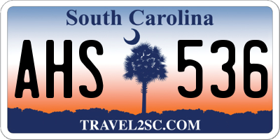 SC license plate AHS536