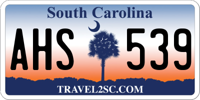 SC license plate AHS539
