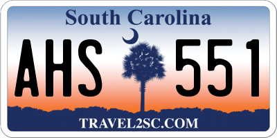 SC license plate AHS551