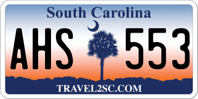 SC license plate AHS553