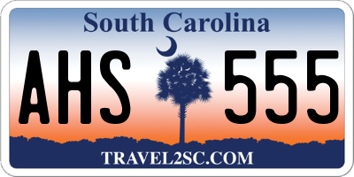 SC license plate AHS555