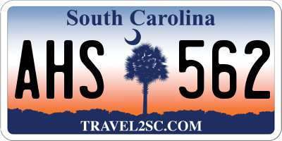 SC license plate AHS562