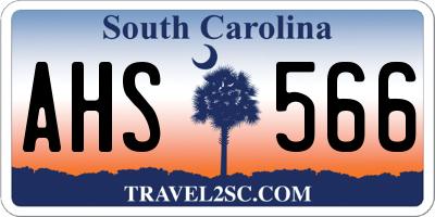 SC license plate AHS566