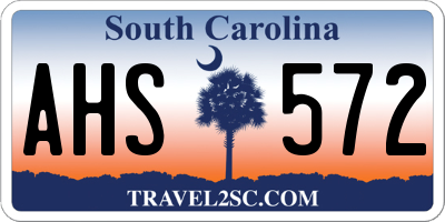 SC license plate AHS572