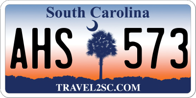 SC license plate AHS573