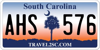 SC license plate AHS576