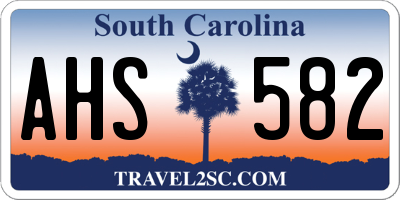 SC license plate AHS582