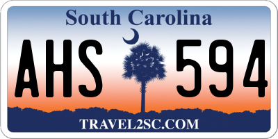SC license plate AHS594