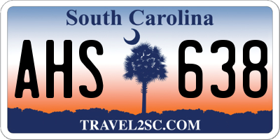 SC license plate AHS638