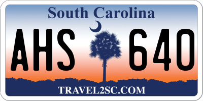 SC license plate AHS640