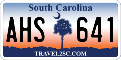 SC license plate AHS641