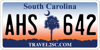 SC license plate AHS642