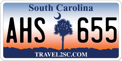 SC license plate AHS655