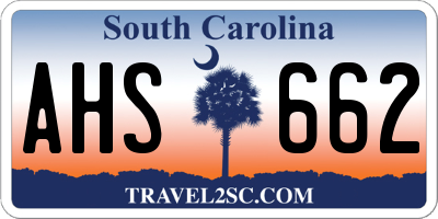 SC license plate AHS662