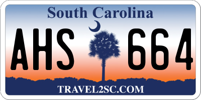 SC license plate AHS664
