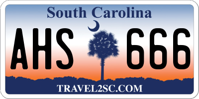 SC license plate AHS666