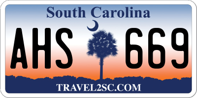 SC license plate AHS669