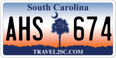 SC license plate AHS674