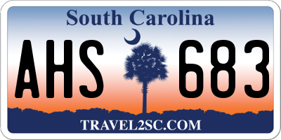 SC license plate AHS683