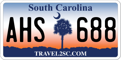 SC license plate AHS688