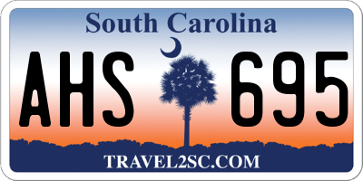 SC license plate AHS695
