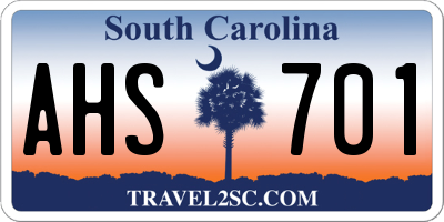 SC license plate AHS701