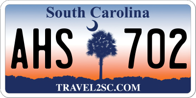 SC license plate AHS702