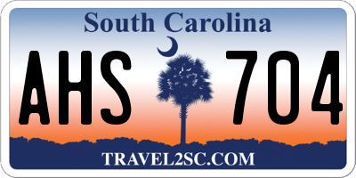 SC license plate AHS704