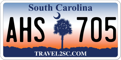 SC license plate AHS705