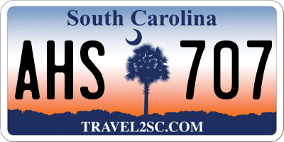 SC license plate AHS707