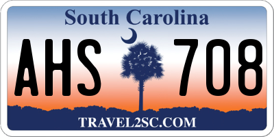 SC license plate AHS708