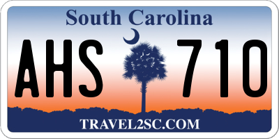 SC license plate AHS710