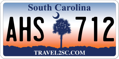 SC license plate AHS712