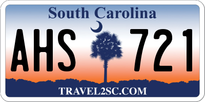 SC license plate AHS721