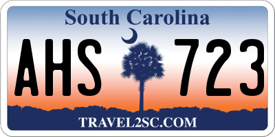 SC license plate AHS723