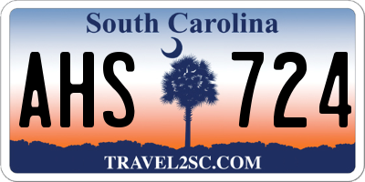 SC license plate AHS724