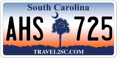 SC license plate AHS725