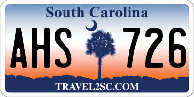 SC license plate AHS726