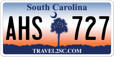 SC license plate AHS727