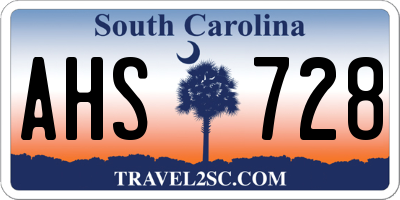 SC license plate AHS728