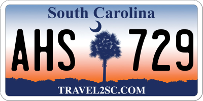SC license plate AHS729