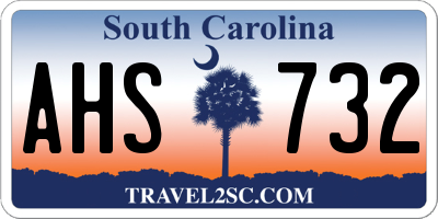 SC license plate AHS732