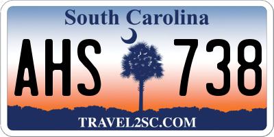 SC license plate AHS738