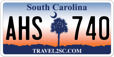 SC license plate AHS740