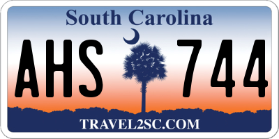 SC license plate AHS744